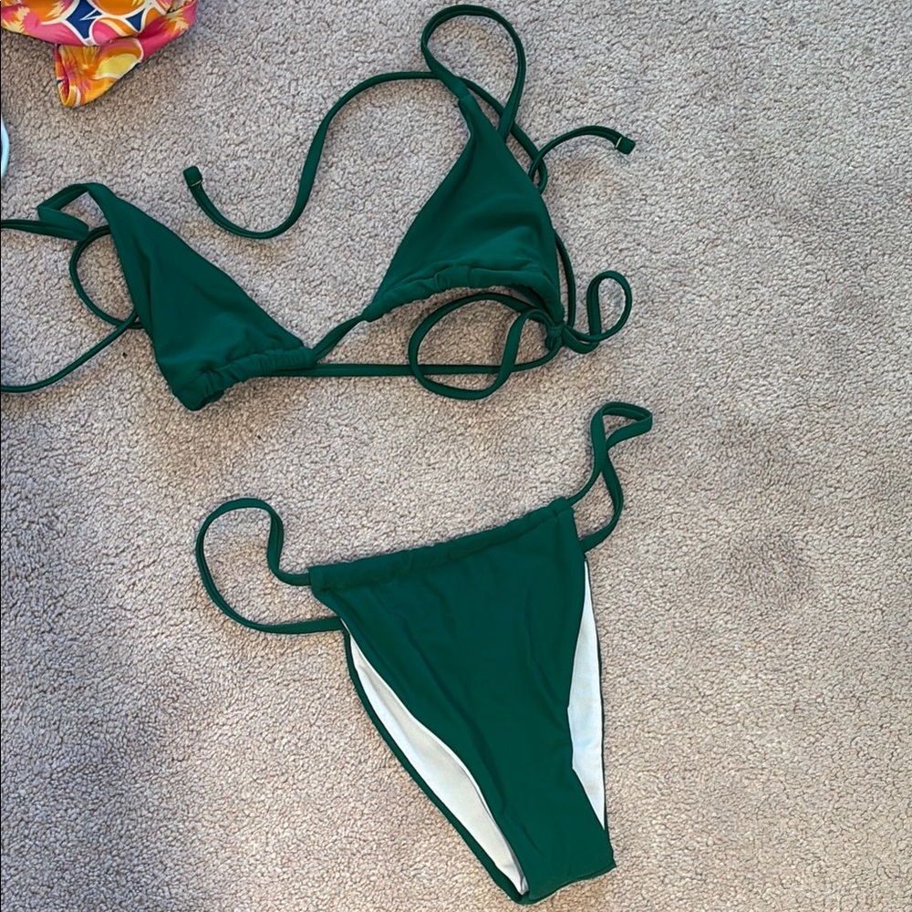 Green Triangle Bikini Set